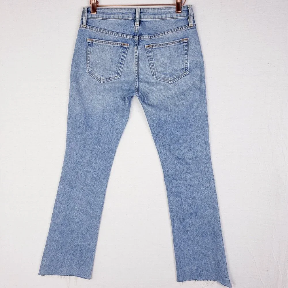 SLVRLAKE Scarlett Jeans Kick Flare Mid-Rise Raw Hem Size 25